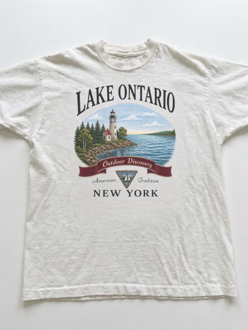 White Lake Ontario Graphic Tee with Lighthouse